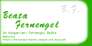 beata fernengel business card